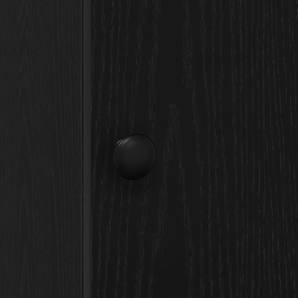 Keukenkast met lade met plank met opslag met de deur Zwart eiken Bewerkt hout