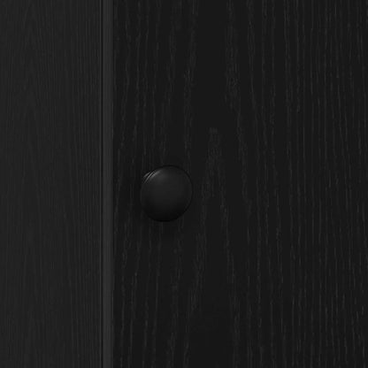 Keukenkast met lade met plank met opslag met de deur Zwart eiken Bewerkt hout