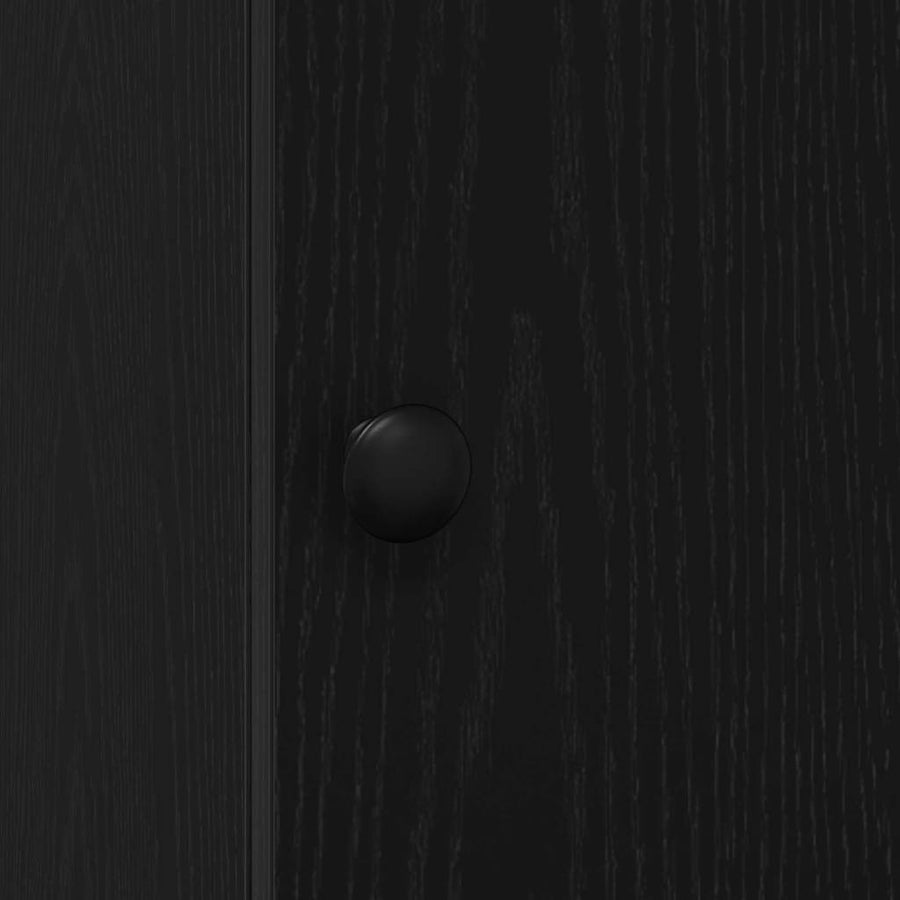 Keukenkast met lade met plank met opslag met de deur Zwart eiken Bewerkt hout