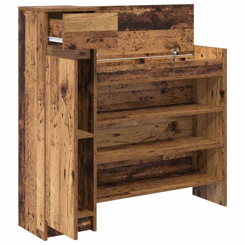 Schoenenkast met lade Oudhout 100,5 x 28 x 100 cm Bewerkt hout