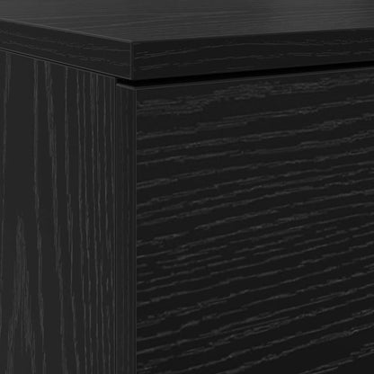 Schoenenkast Zwart Eiken 100,5 x 28 x 100 cm Bewerkt hout