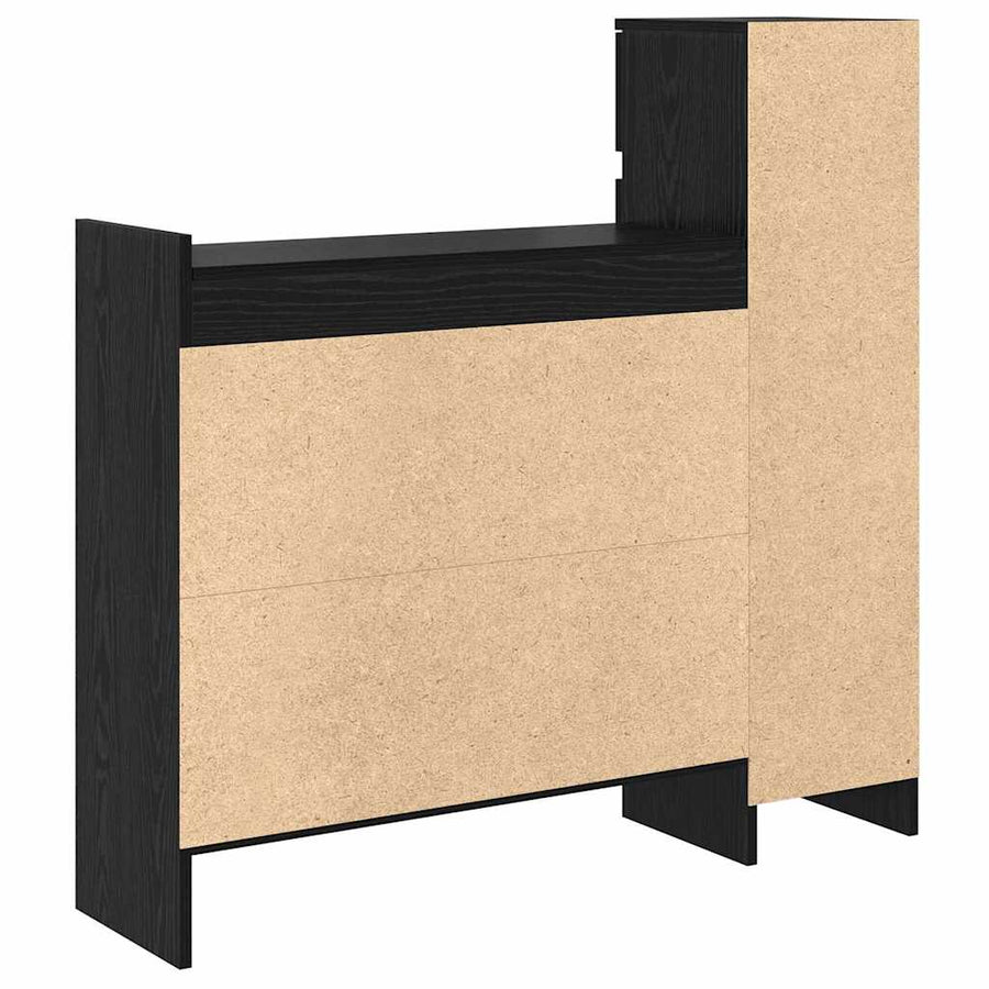Schoenenkast Zwart Eiken 100,5 x 28 x 100 cm Bewerkt hout