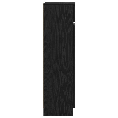 Schoenenkast Zwart Eiken 100,5 x 28 x 100 cm Bewerkt hout