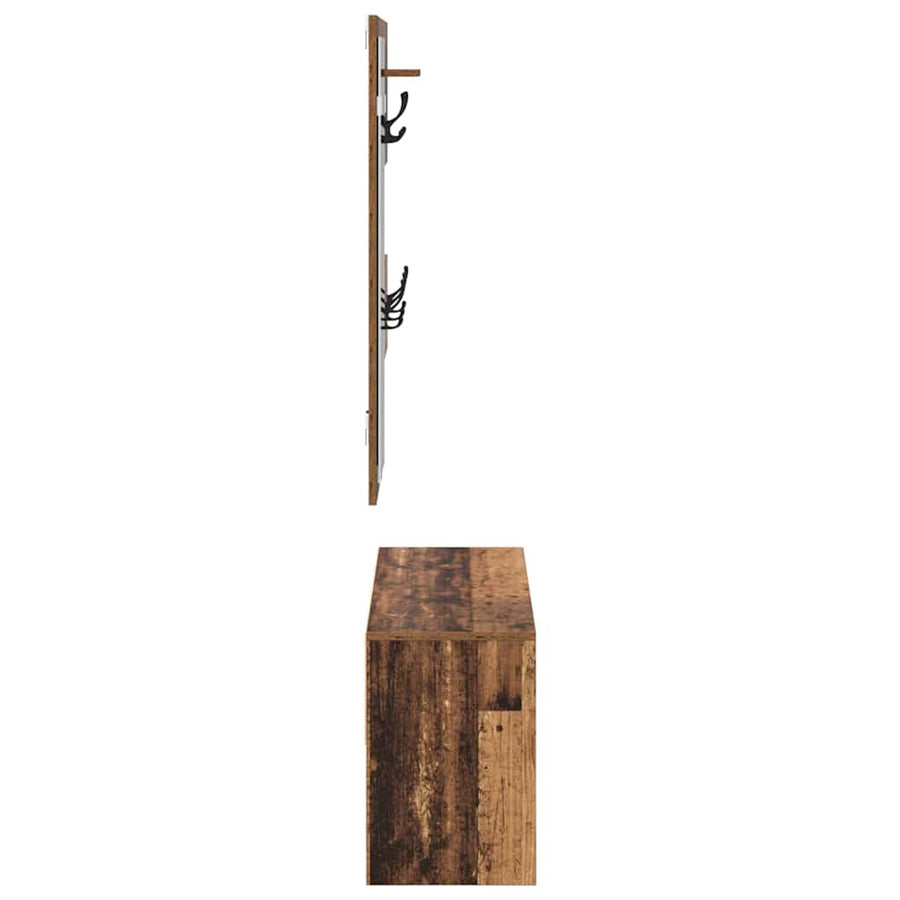 Halmeubelset met lade met opslag Oud hout 90 x 31 x 46,5 cm Bewerkt hout