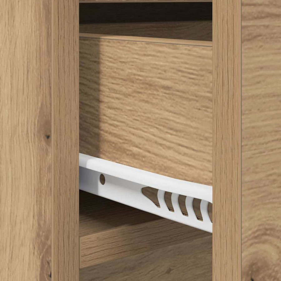 Halmeubelset met lade 4 pcs Ambachtelijk eiken Bewerkt hout