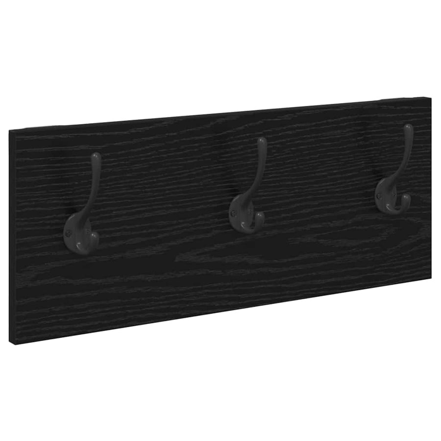 Halmeubelset met lade met plank 4 pcs Zwart Eiken Bewerkt hout