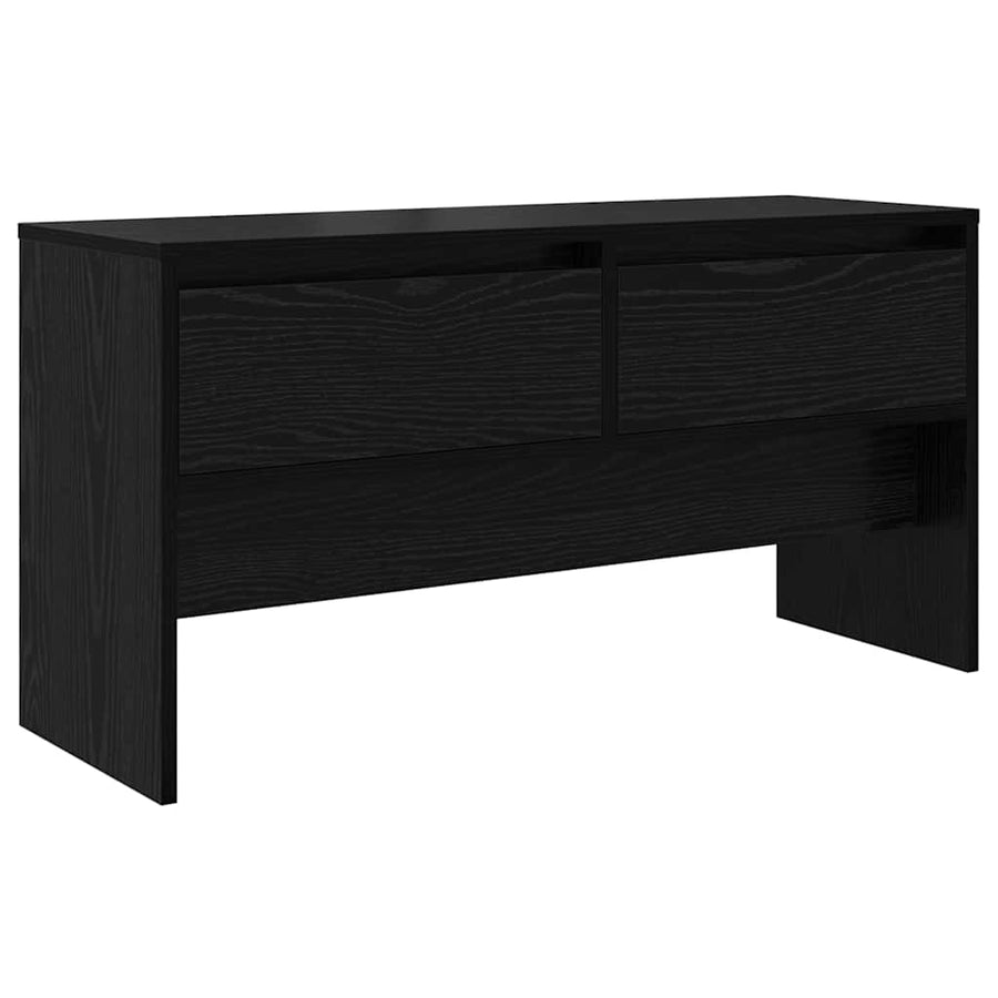 Halmeubelset met lade met plank 4 pcs Zwart Eiken Bewerkt hout