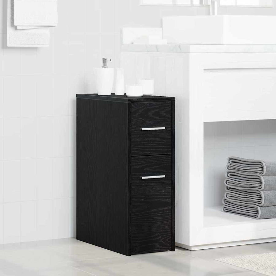 Slimme Badkamerkast Zwart eiken 22 x 44 x 61.5 cm Spaanplaat