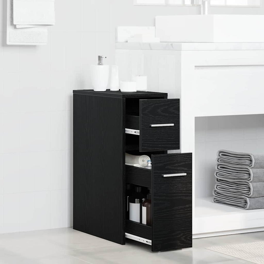 Slimme Badkamerkast Zwart eiken 22 x 44 x 61.5 cm Spaanplaat