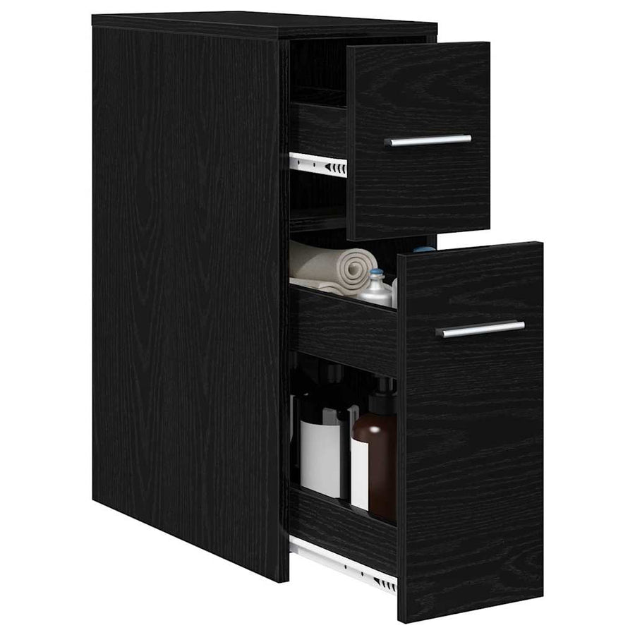 Slimme Badkamerkast Zwart eiken 22 x 44 x 61.5 cm Spaanplaat