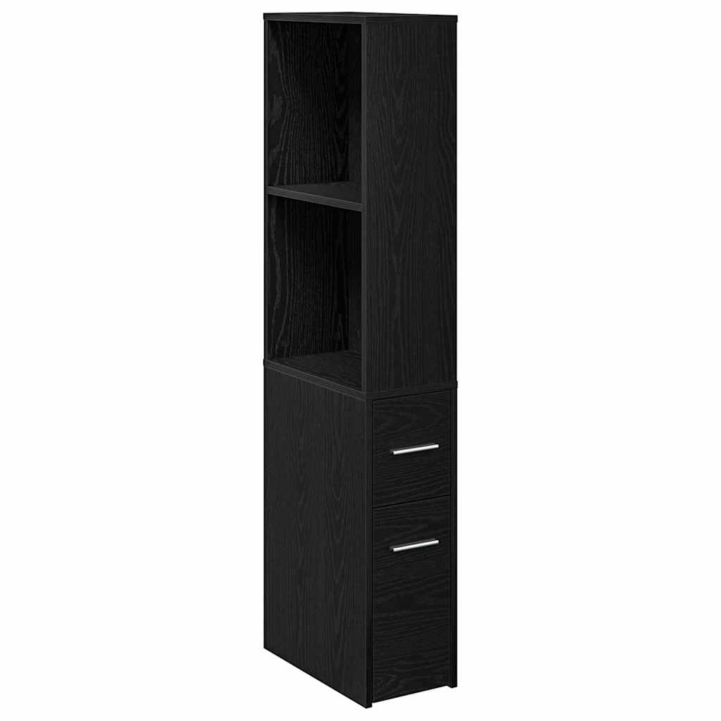 Nauwe badkamer kast Zwart eiken 22 x 41 x 135 cm Spaanplaat