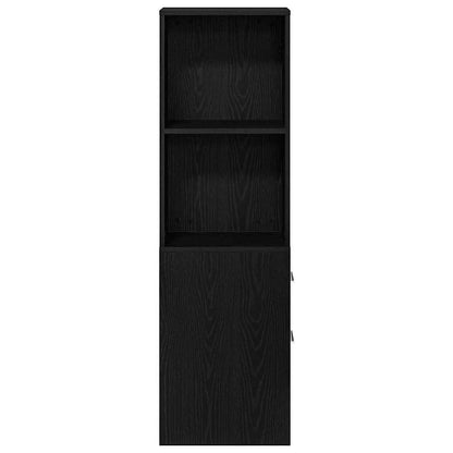 Nauwe badkamer kast Zwart eiken 22 x 41 x 135 cm Spaanplaat