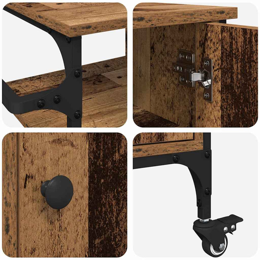 Keuken Trolley Oudhout 87.5 x 39 x 84.5 cm Bewerkt hout