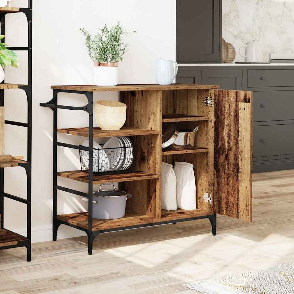 Keuken Trolley Oudhout 87.5 x 39 x 84.5 cm Bewerkt hout