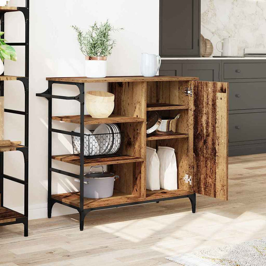 Keuken Trolley Oudhout 87.5 x 39 x 84.5 cm Bewerkt hout