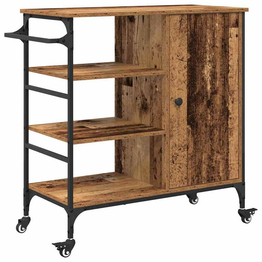 Keuken Trolley Oudhout 87.5 x 39 x 84.5 cm Bewerkt hout