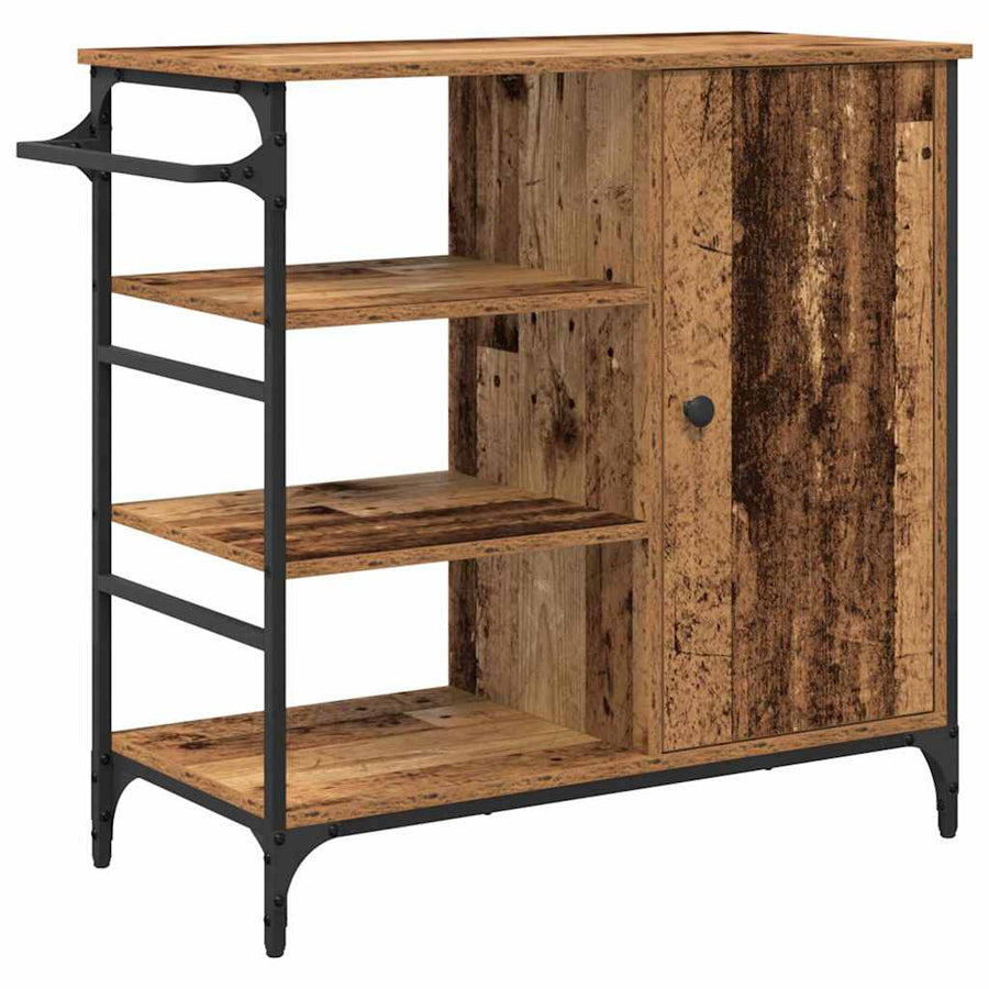 Keuken Trolley Oudhout 87.5 x 39 x 84.5 cm Bewerkt hout