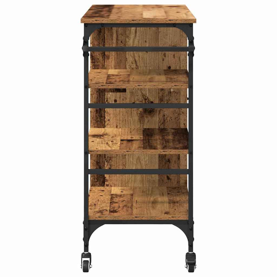 Keuken Trolley Oudhout 87.5 x 39 x 84.5 cm Bewerkt hout