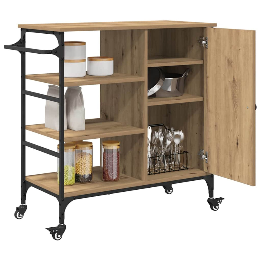 Keuken Trolley Artisan Eiken 87.5 x 39 x 84.5 cm Bewerkt hout