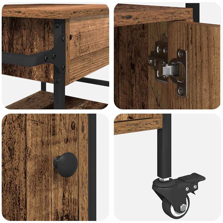 Keuken Trolley Oudhout 56 x 43 x 89,5 cm Bewerkt hout