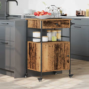 Keuken trolley 56x43x89,5 cm bewerkt hout