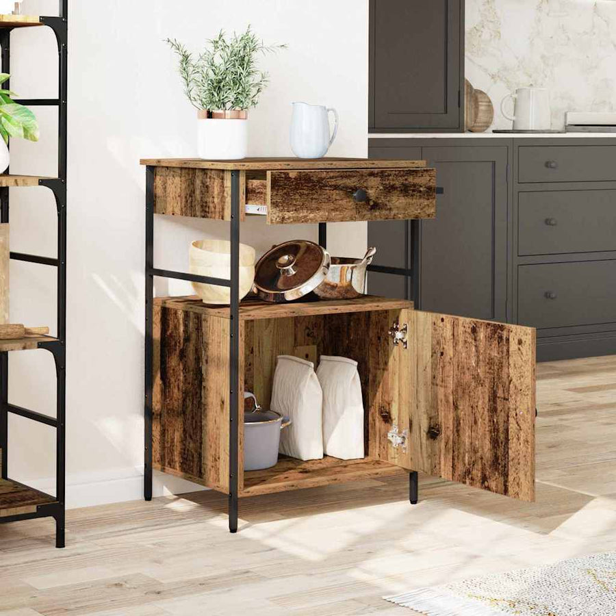 Keuken Trolley Oudhout 56 x 43 x 89,5 cm Bewerkt hout