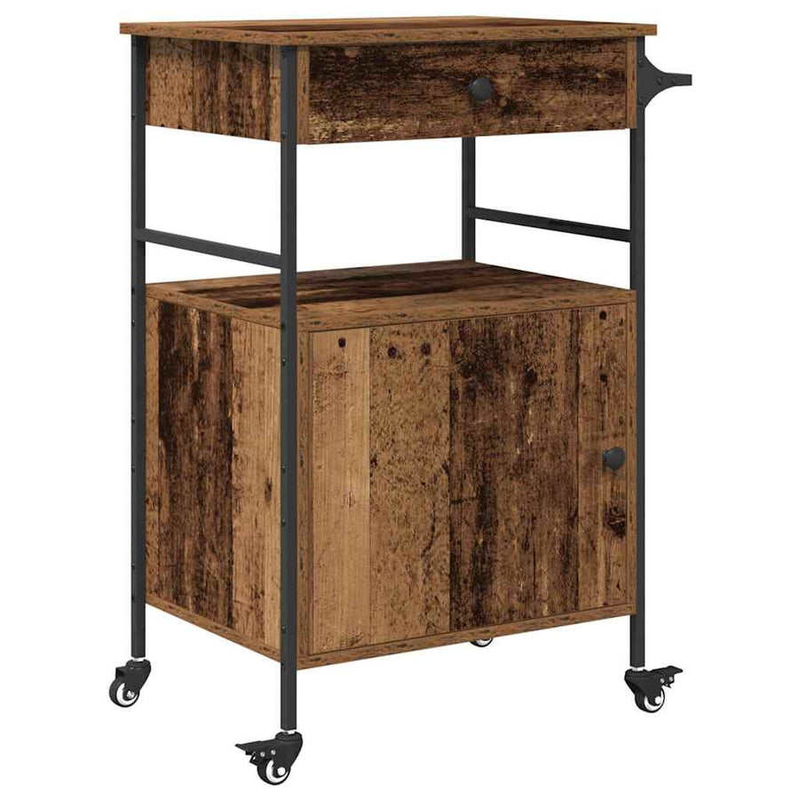 Keuken Trolley Oudhout 56 x 43 x 89,5 cm Bewerkt hout