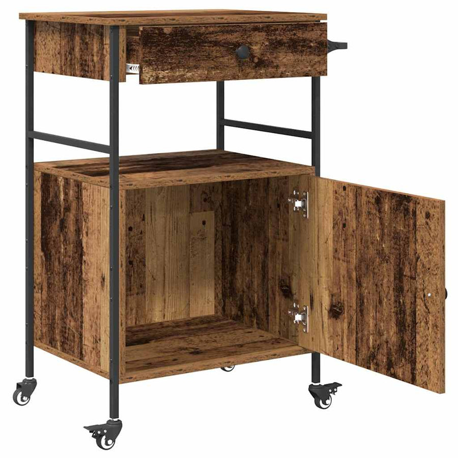 Keuken Trolley Oudhout 56 x 43 x 89,5 cm Bewerkt hout