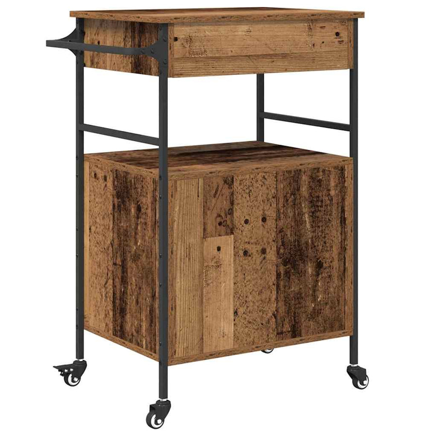 Keuken Trolley Oudhout 56 x 43 x 89,5 cm Bewerkt hout