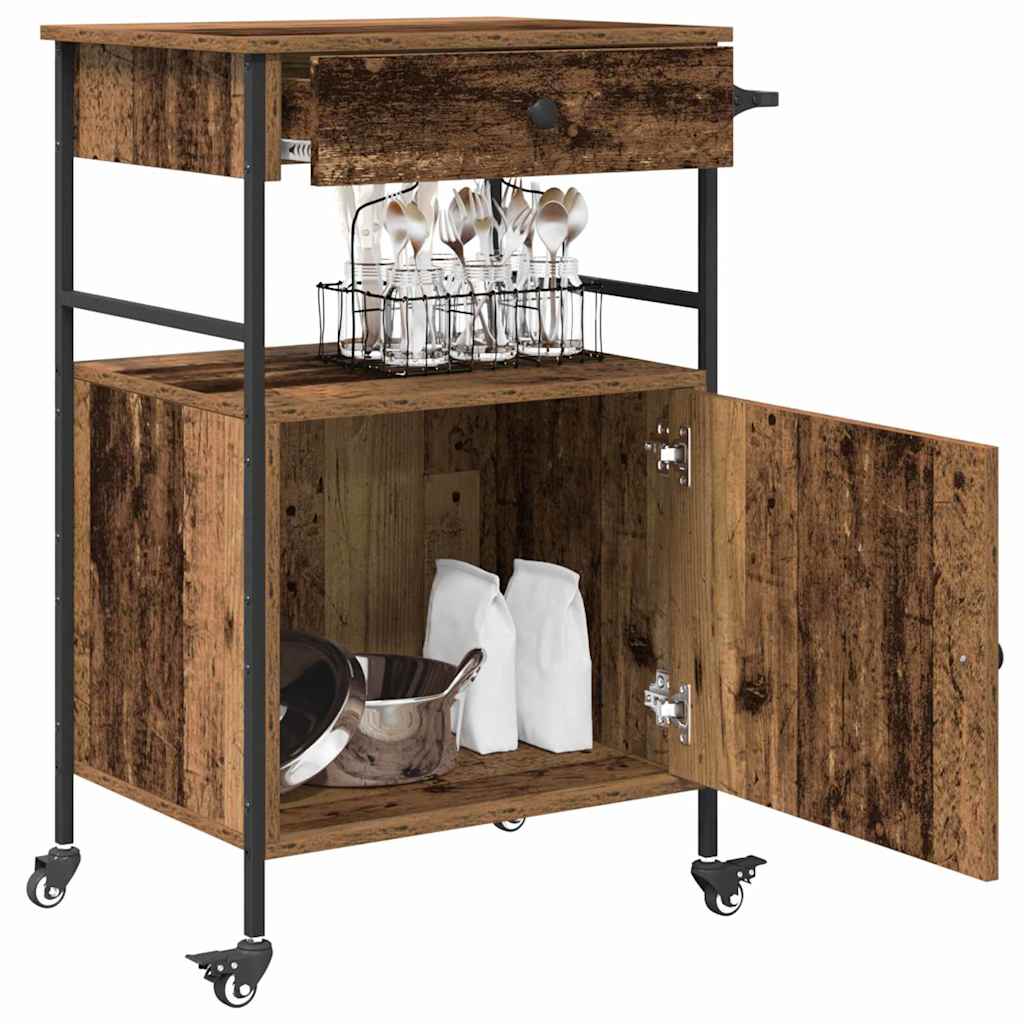 Keuken Trolley Oudhout 56 x 43 x 89,5 cm Bewerkt hout