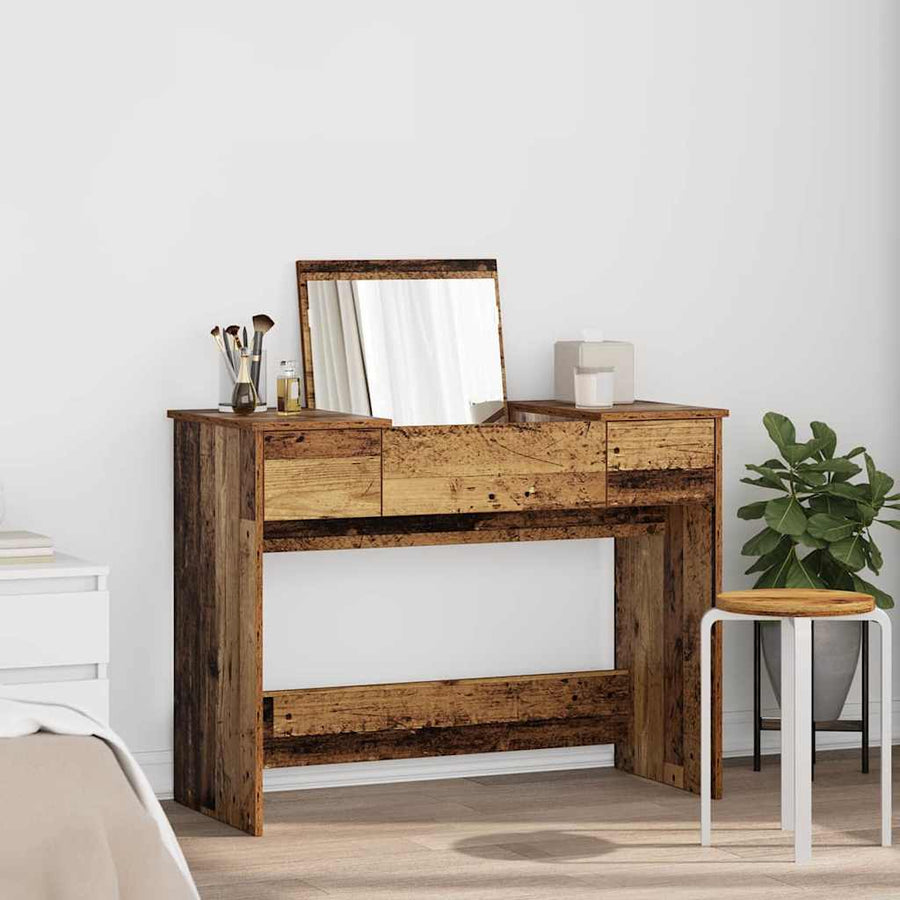 Cosmetische Tafel met lade met opslag Oudhout 100 x 45 x 76 cm
