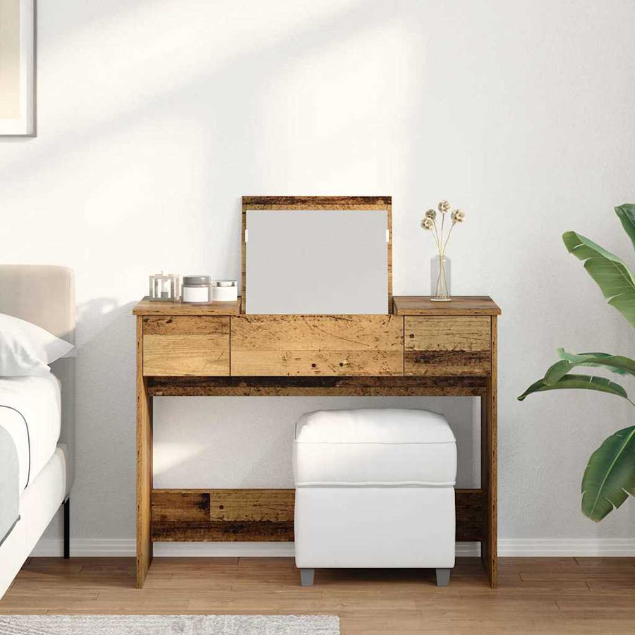 Cosmetische Tafel met lade met opslag Oudhout 100 x 45 x 76 cm