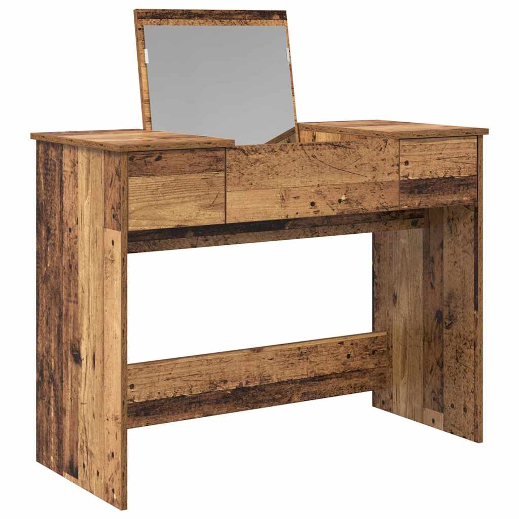 Cosmetische Tafel met lade met opslag Oudhout 100 x 45 x 76 cm