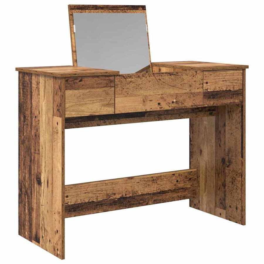Cosmetische Tafel met lade met opslag Oudhout 100 x 45 x 76 cm