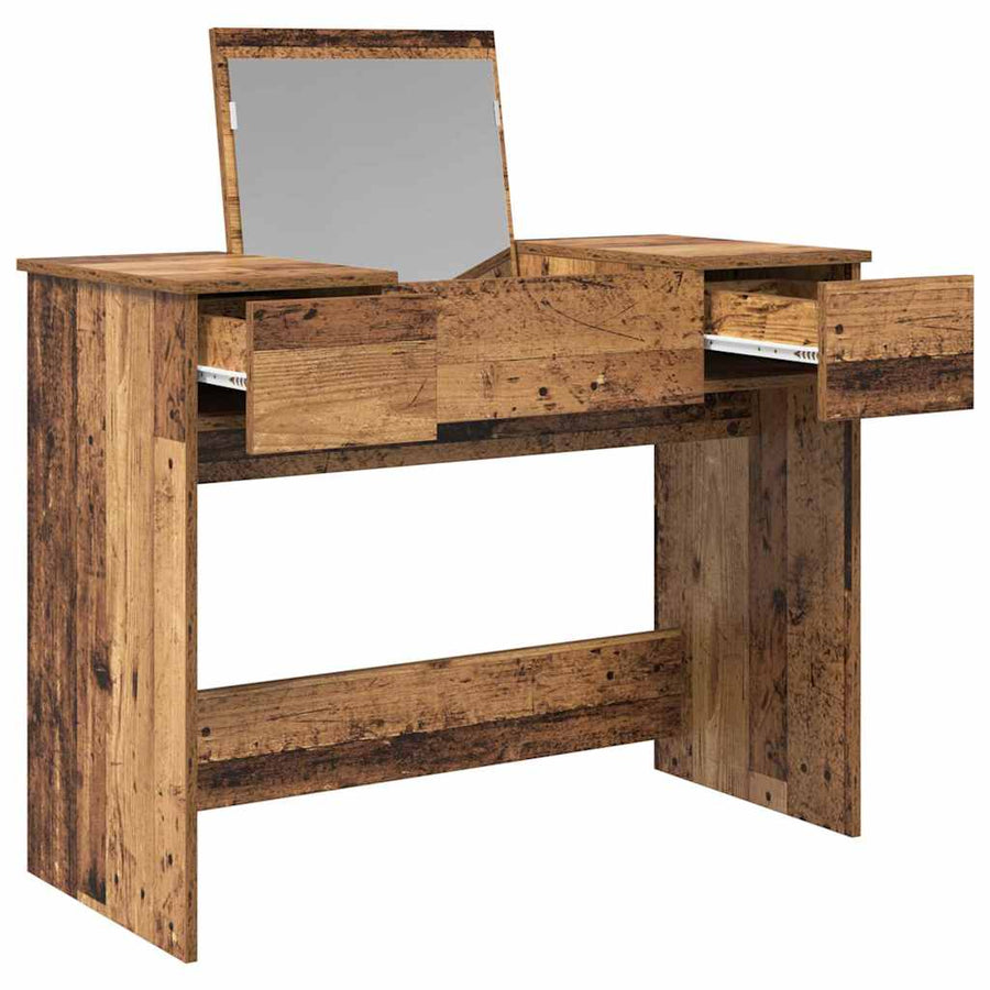 Cosmetische Tafel met lade met opslag Oudhout 100 x 45 x 76 cm