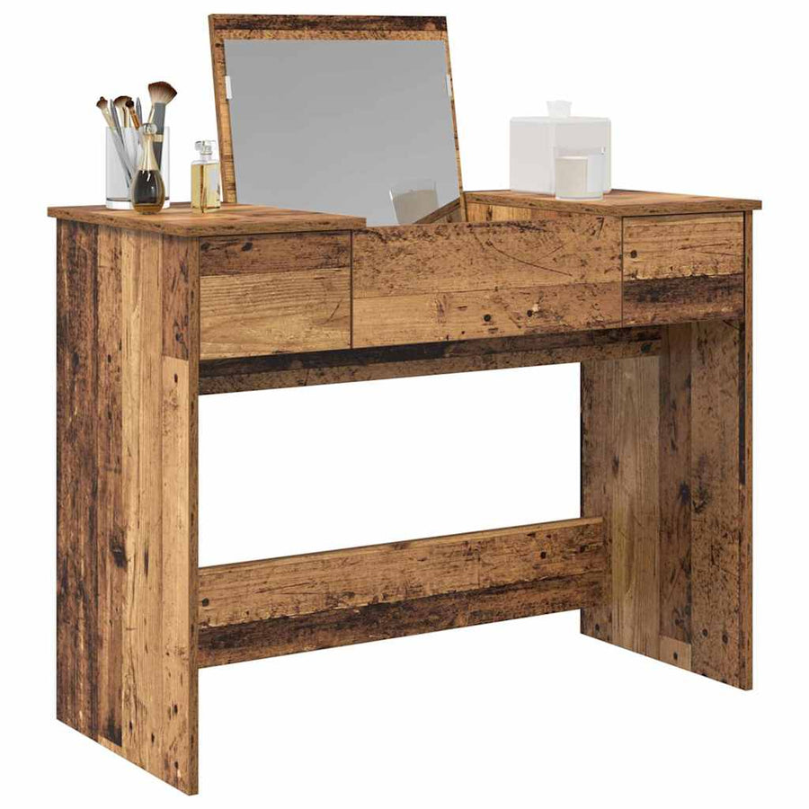 Cosmetische Tafel met lade met opslag Oudhout 100 x 45 x 76 cm