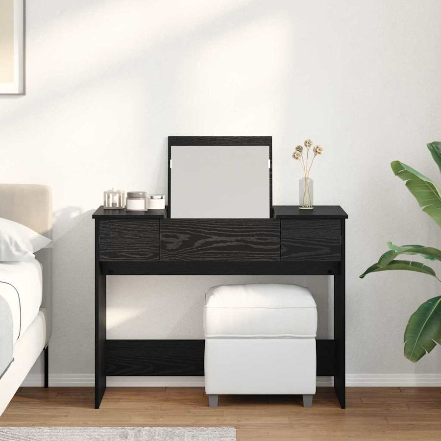 Cosmetische Tafel met lade Zwart Eiken 100 x 45 x 76 cm