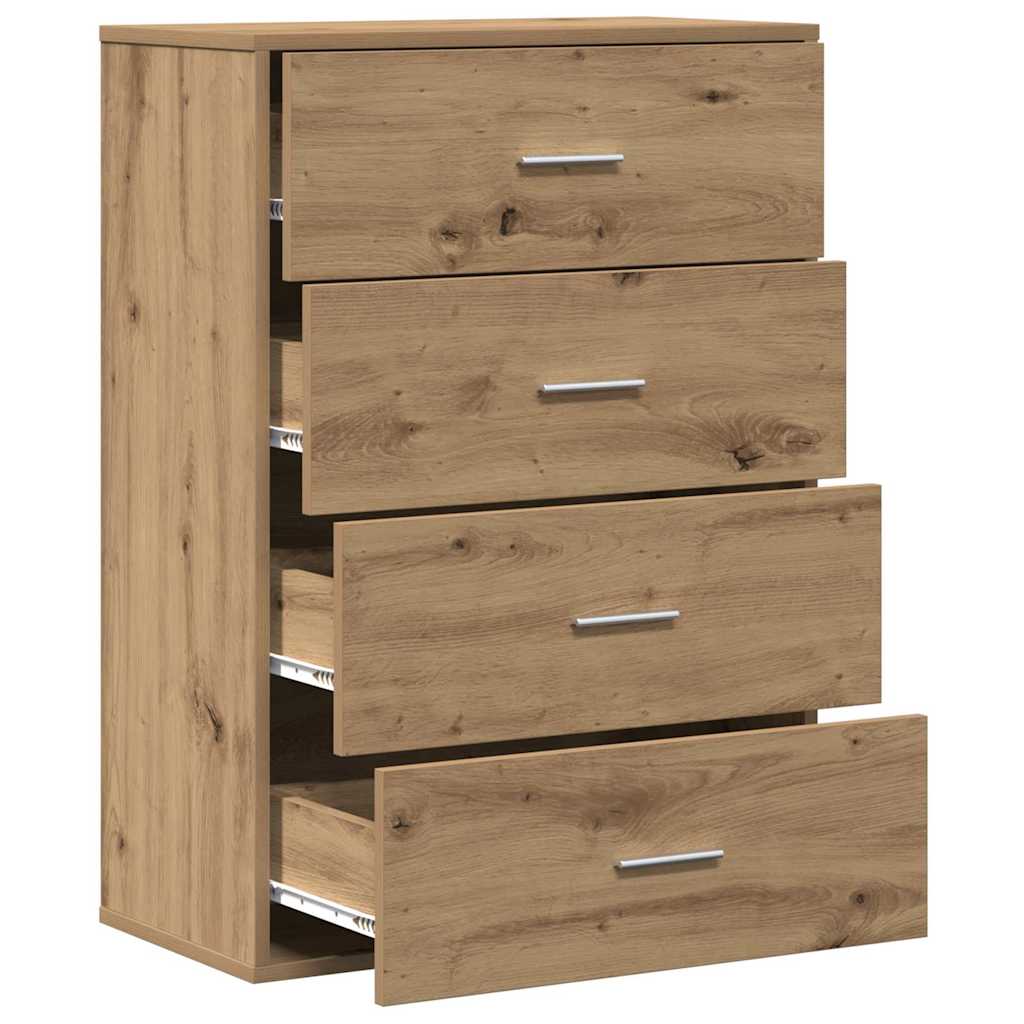 Dressoir artisanaal eikenkleurig 60 x 31 x 84 cm Spaanplaat