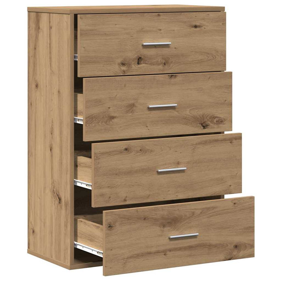 Dressoir artisanaal eikenkleurig 60 x 31 x 84 cm Spaanplaat