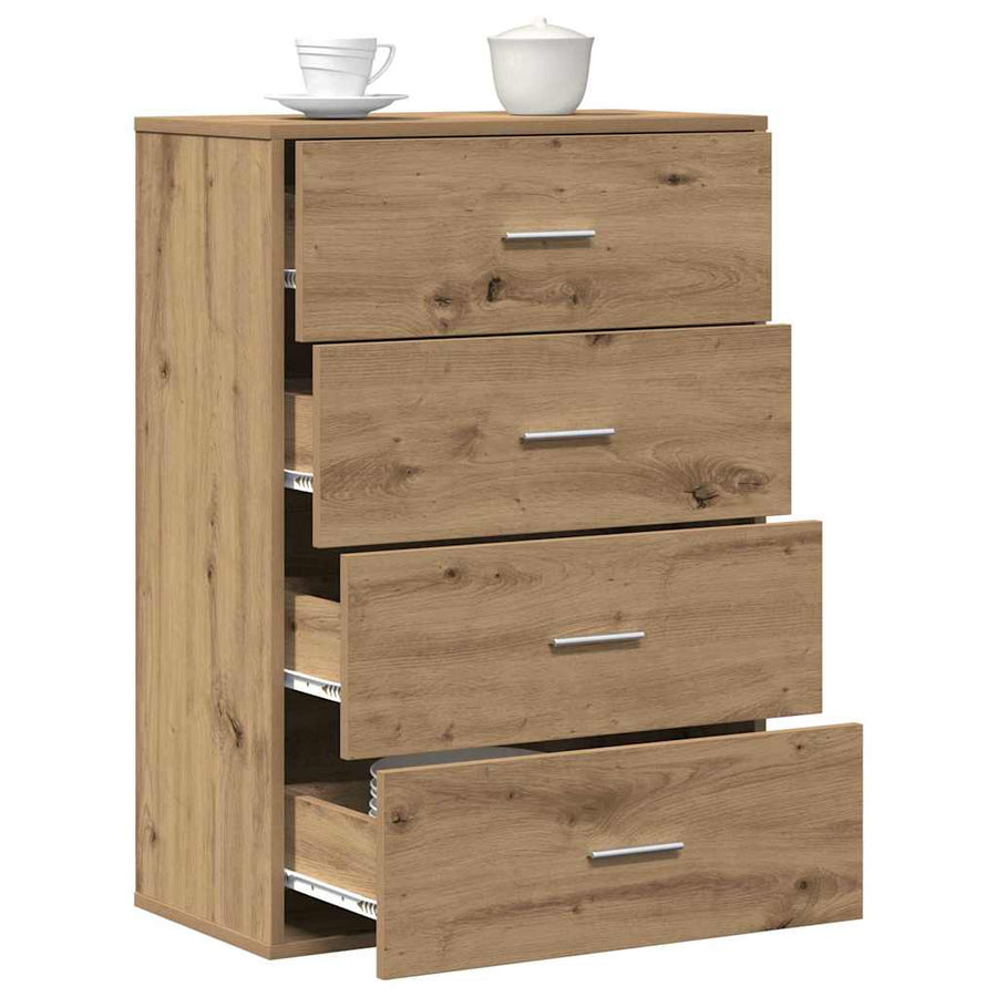 Dressoir artisanaal eikenkleurig 60 x 31 x 84 cm Spaanplaat