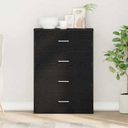 Dressoir zwart eiken 60x31x84 cm met lade