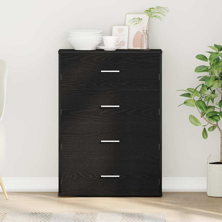 Dressoir met lade Zwart eiken 60 x 31 x 84 cm Spaanplaat