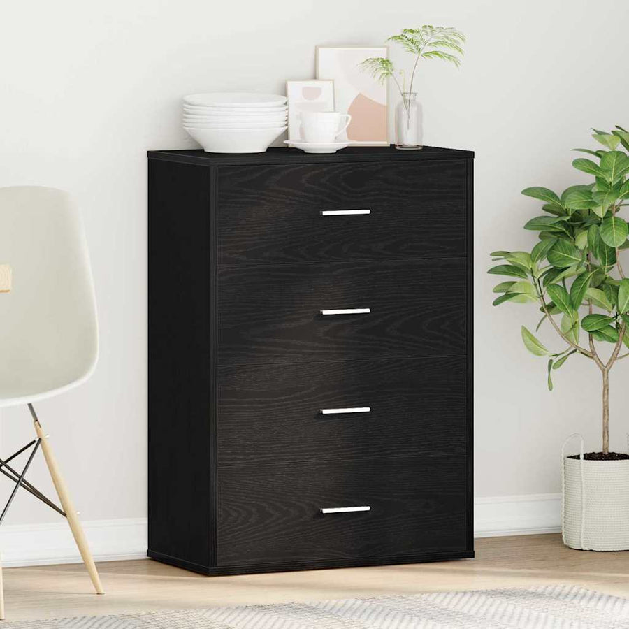 Dressoir met lade Zwart eiken 60 x 31 x 84 cm Spaanplaat