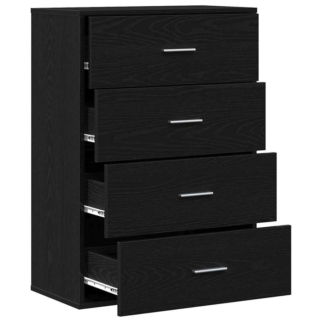 Dressoir met lade Zwart eiken 60 x 31 x 84 cm Spaanplaat