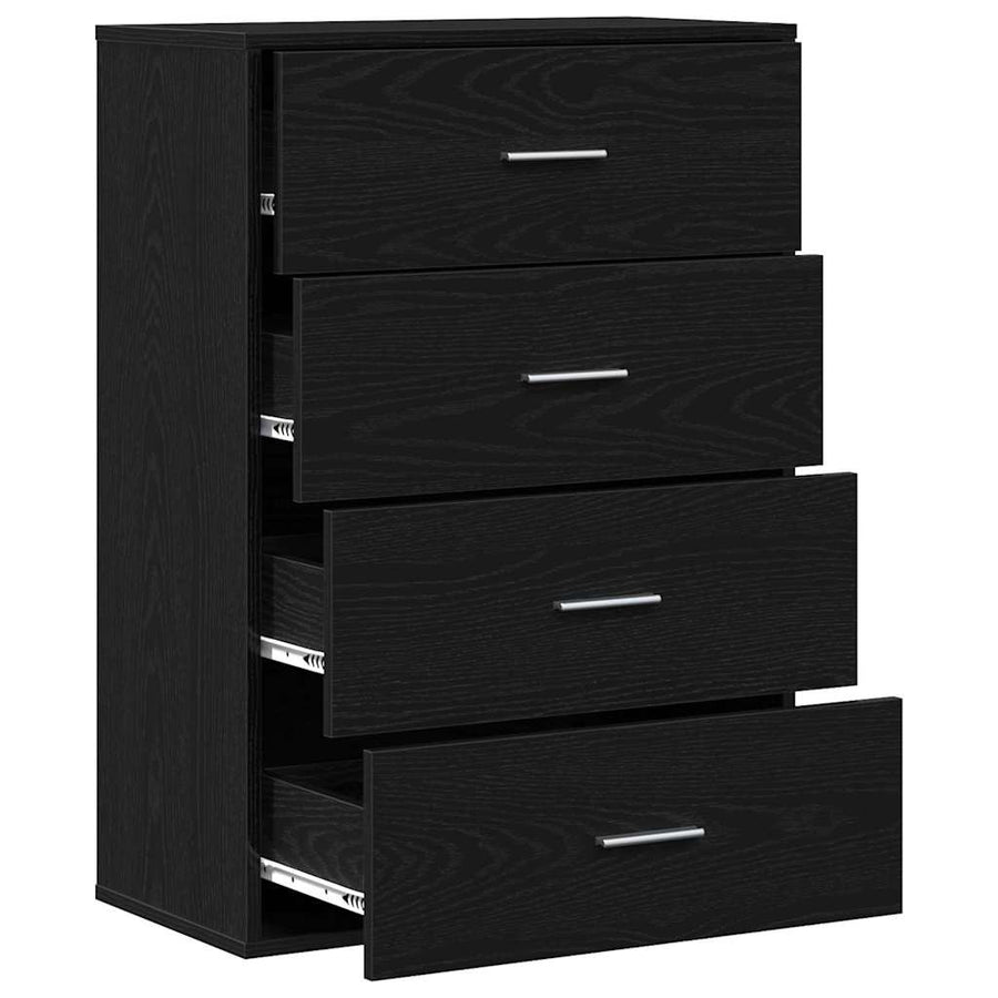 Dressoir met lade Zwart eiken 60 x 31 x 84 cm Spaanplaat