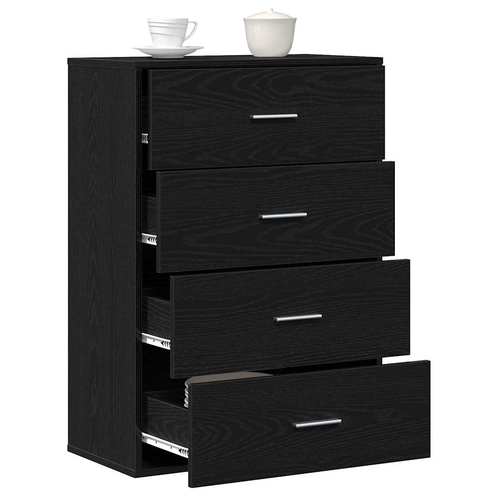 Dressoir met lade Zwart eiken 60 x 31 x 84 cm Spaanplaat