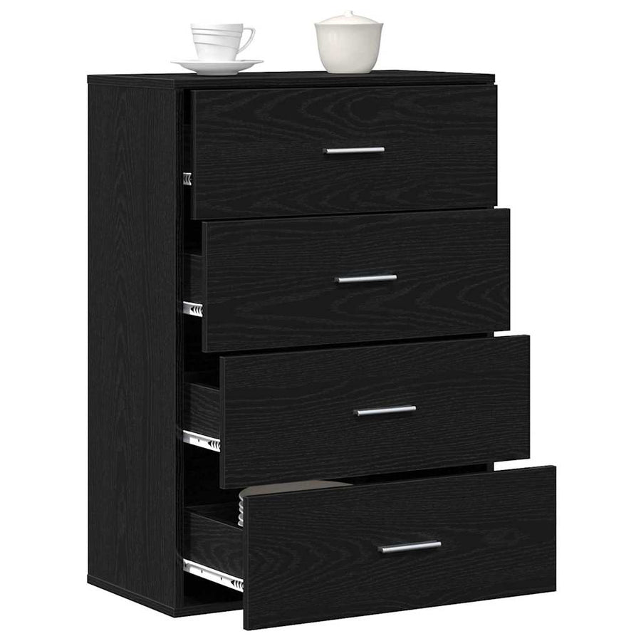 Dressoir met lade Zwart eiken 60 x 31 x 84 cm Spaanplaat