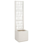 Bloembak met trellis 36x36x140 cm kunststof wit