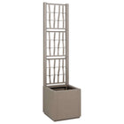 Flower Box Light Brown 36 x 36 x 140 cm Plastic