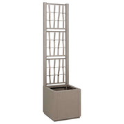Bloembak met trellis 36x36x140 cm kunststof lichtbruin